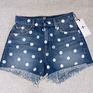 7 For All Mankind Polka Dot Jean Shorts